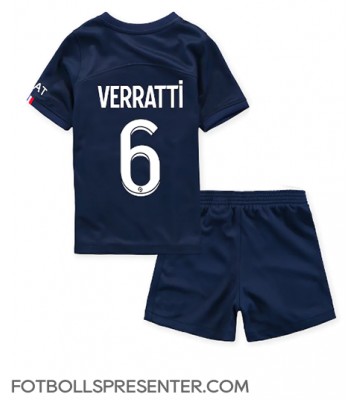 Paris Saint-Germain Marco Verratti #6 Hemmatröja Barn 2022-23 Kortärmad (+ korta byxor)